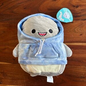 RARE 8" Squishmallows - Gordon the Shark, with hoodie. BNWT